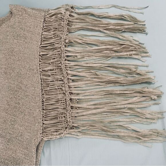 Chico’s Tarrin Artisanal Weaving Fringe Sleeves Poncho Style Sweater Sz … - Picture 3 of 12